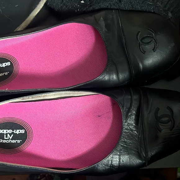 Vintage Chanel Finition LOGO Cap Tor Flats Sz 40 1/2 Women - Picture 8 of 8